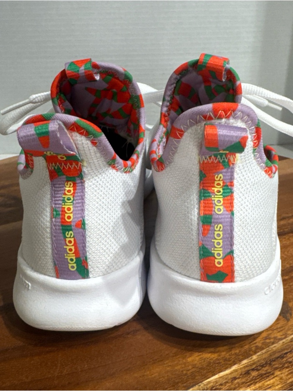 Adidas Cloudfoam Pure Running Shoe Womens Size 8 US White Purple Orange Green - Picture 5 of 10